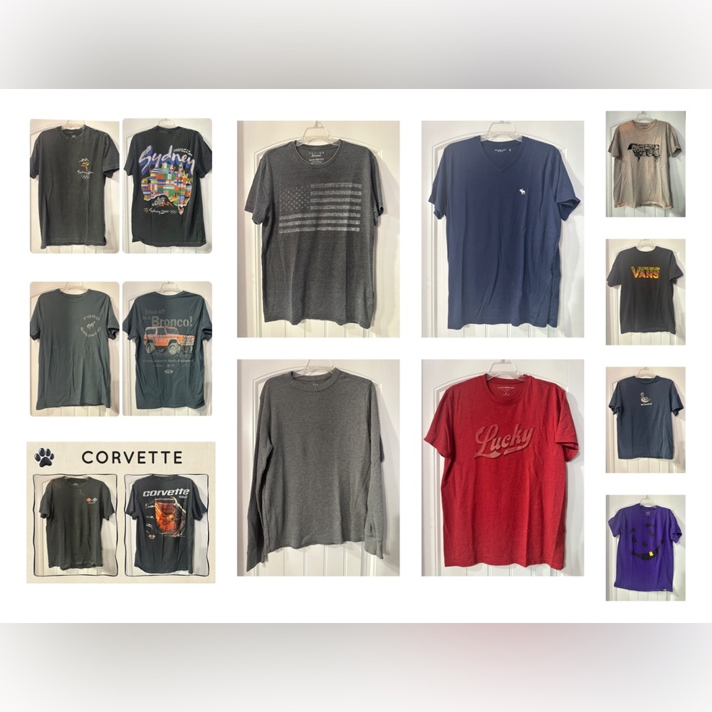 11 Brand Name Teen M • Men’s M Tees Lucky Brand Abercrombie GAP Vans Bronco Ford